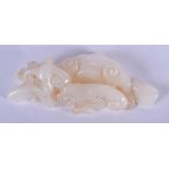 AN EARLY 20TH CENTURY CHINESE CARVED WHITE JADE LINGZHI FUNGUS. 8 cm x 4 cm.