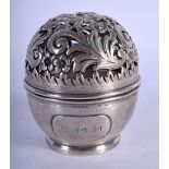 A STERLING SILVER BOX AND COVER. 92 grams. 9 cm x 8 cm.