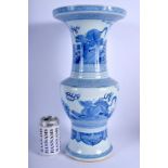A LARGE CHINESE BLUE AND WHITE PORCELAIN YEN YEN VASE 20th Century, painted with Buddhistic lions. 4