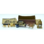 A vintage tin plate coronation Coach together with another coach and a Coronation chair 17cm (3)