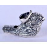 A SILVER BIRD PENDANT WHISTLE. 11 grams. 3 cm x 2.5 cm.