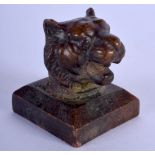 A CHINESE BRONZE SEAL 20th Century. 5 cm x 3 cm.