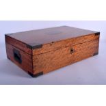 A VICTORIAN SATINWOOD RECTANGULAR WRITING BOX with fitted interior. 45 cm x 30 cm.