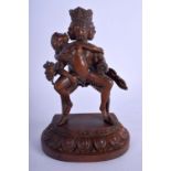 A CHINESE CARVED BOXWOOD STYLE BUDDHISTIC DEITY 20th Century. 15 cm x 8 cm.