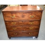 AN UNUSUAL ANTIQUE MAHOGANY TWIN HANDLED CAMPAIGN CHEST with fitted interior. 99 cm x 101 cm x 54 cm