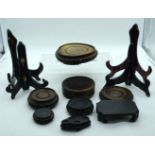 A collection of wooden stands 18cm Qty.
