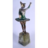 AN ART DECO EUROPEAN SPELTER FIGURE OF A DANCING FEMALE modelled with arms outstretched. Figure 16.5