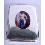 AN EROTIC SILVER CIGARETTE CASE. 82 grams. 8.5 cm x 6.5 cm.