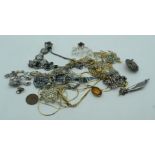 A small collection of costume jewellery (Qty).