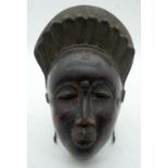 TRIBAL AFRICAN ART BAULE MASK from the Ivory Coast: Usually commissioned by the wearer, this mask wa