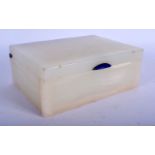 AN ART DECO BETJEMANNS PATENT ONYX AND LAPIS LAZULI CASKET. 13 cm x 10 cm.