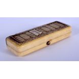 A GEORGE III IVORY AND GOLD TOOTHPICK CASE. 6 cm x 2 cm.