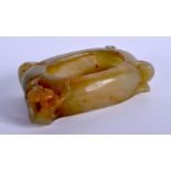 A CHINESE CARVED JADE BRUSH WASHER 20th Century. 8 cm x 4 cm.