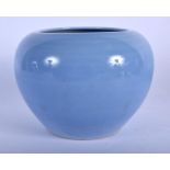 A CHINESE CLARE DE LUNE PORCELAIN CENSER 20th Century. 12 cm x 12 cm.