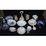 A miscellaneous porcelain collection, Royal Worcester, willow pattern, Marble etc 30cm.