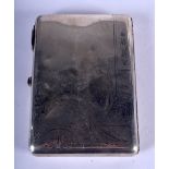 AN ANTIQUE RUSSIAN SILVER CIGARETTE CASE. 201 grams. 12 cm x 8 cm.