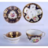 Royal Worcester cup and saucer painted with flowers by Ernest Phillips, both signed, and a Copeland