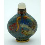 A Chinese Cloisonne enamelled snuff bottle 8cm.