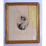 AN ANTIQUE ENGRAVING by Louise of Mecklenburg Strelitz. Image 21 cm x 18 cm.