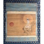 A 19TH CENTURY JAPANESE MEIJI PERIOD SILK WATERCOLOUR SCROLL By Yo-ou-ken, painted with an immortal