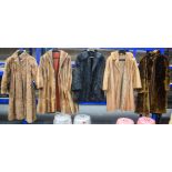 FIVE VINTAGE FUR COATS. (5)