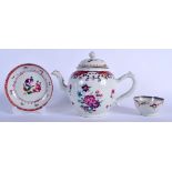 AN 18TH CENTURY CHINESE EXPORT FAMILLE ROSE TEAPOT AND COVER Qianlong, together with a similar teabo