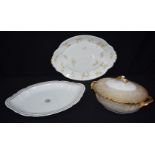 A Limoges Soup terrine and platter together with another platter 44 x 31 cm (3).