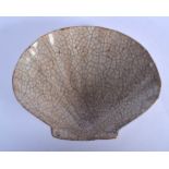 A LOVELY CHINESE GE TYPE STONEWARE DISH probably Yuan/Ming Dynasty, of naturalistic form of Japanese