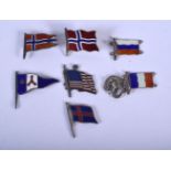 ASSORTED SILVER FLAGS. 18 grams. 2.5 cm x 3 cm. (qty)