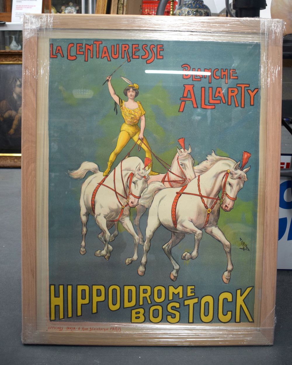 AN ANTIQUE FRENCH CIRCUS POSTER C1900. Image 75 cm x 58 cm.