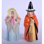 Royal Worcester Witch date mark 1926 and Granny Snow date mark 1921. 7.5cm high (2)