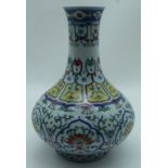 A Chinese DOUCAI vase decorated with lotus flower 31cm .
