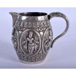 AN ANTIQUE INDIAN SILVER JUG. 139 grams. 10 cm x 8 cm.