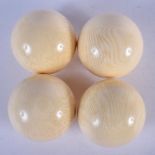 FOUR CONTEMPORARY SNOOKER BALLS. 5 cm wide. (4)