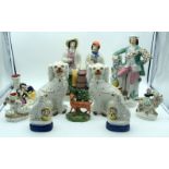 A collection of Staffordshire Flatback figures 32cm (10).