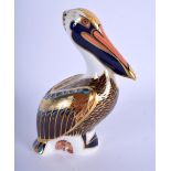 Royal Crown Derby paperweight of a Brown Pelican. 13cm high