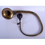 A VINTAGE BRASS BOA CONSTRICTOR SERPENT FORM CAR HORN. 130 cm long.