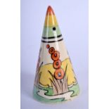 AN ART DECO PORCELAIN CONDIMENT Attributed to Clarice Cliff. 6.75 cm high.