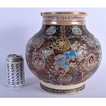 A 19TH CENTURY JAPANESE MEIJI PERIOD SATSUMA ENAMELLED VASE painted with shishi lions. 28 cm x 16 cm