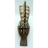 TRIBAL AFRICAN ART MOSSI MASK from the MOSSI people of Burkina Faso. This wooden mask symbolize a b