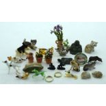 A collection of small glass animals and ornaments (Qty).