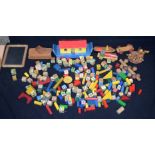 A collection of vintage wooden toys including an Noah's ark. (Qty).