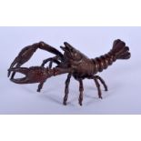 A JAPANESE BRONZE CRAYFISH OKIMONO. 9 cm x 5 cm.