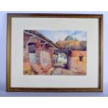 A Millin (20th Century) Watercolour, Stone barn. Image 36 cm x 27 cm.