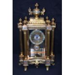 A Cloisonne regulator clock 62 x 35cm .