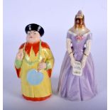 Royal Worcester candlesnuffer: Jenny Lind as Confidence date mark 1933 and Mandarin date mark 1929