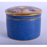Royal Worcester powder box and cover painted with fruit by W. Bee, signed, date mark 1929. 5.5cm hi
