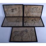 FIVE CHINESE SUNG STYLE PICTURES. Image 38 cm x 28 cm. (5)