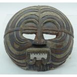 TRIBAL AFRICAN ART LUBA KIF-WEBE MASK. DR Congo. Striated face masks known as kifwebe was historic