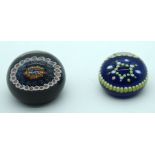 Two Millefiori paperweights 7.5 x 6 cm. (2).